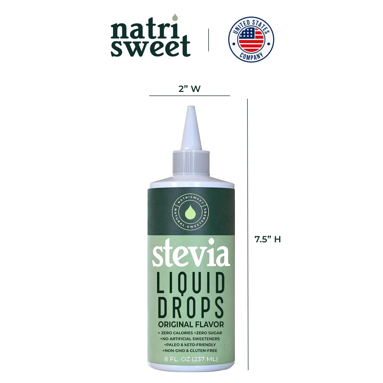 Stevia Liquid Drops, 8 Fl oz, 1823 servings, Pure 8 Oz (Pack of 1)