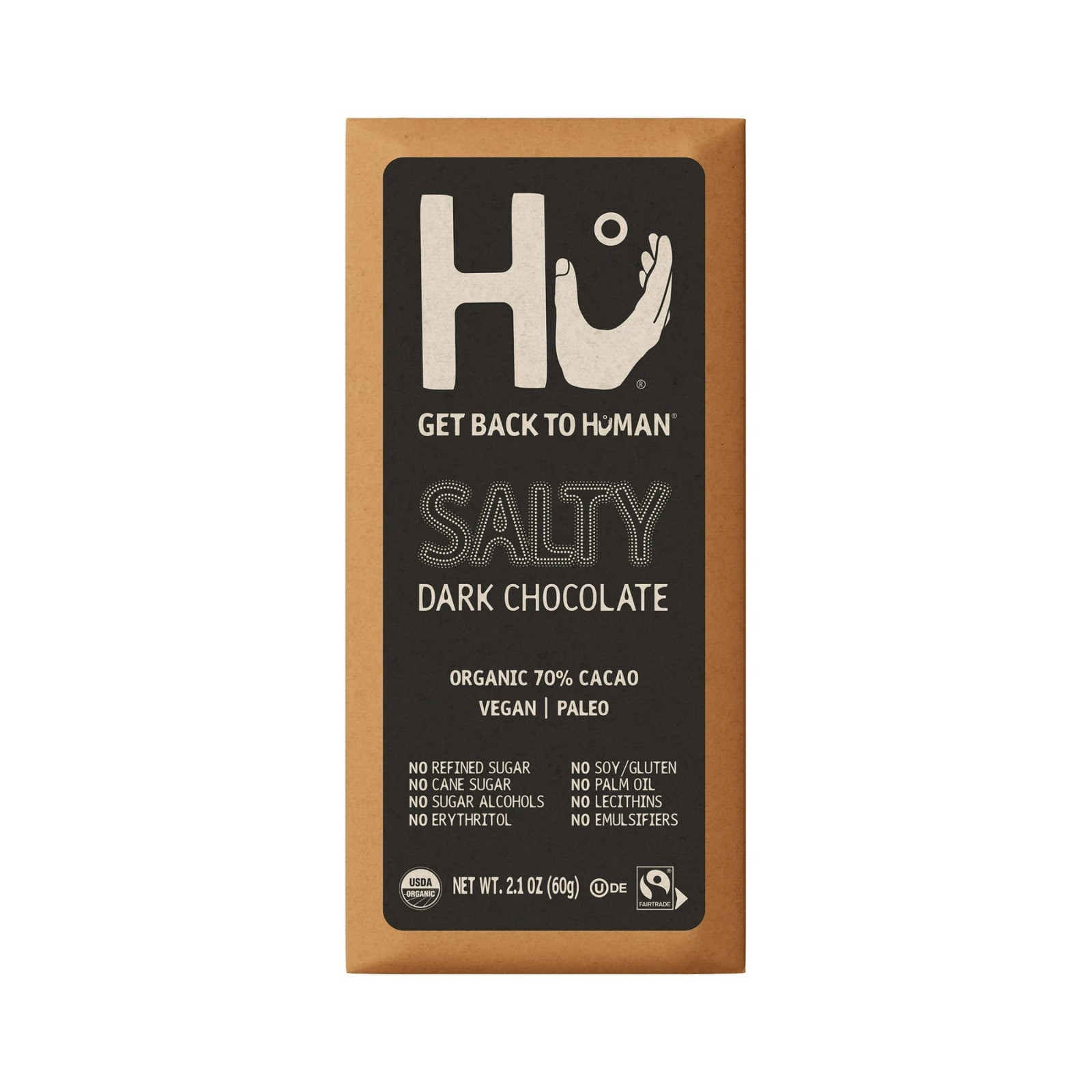 Hu Salty Dark Chocolate Bar 2.1 oz Premium Dark Chocolate Snack 2 Pack