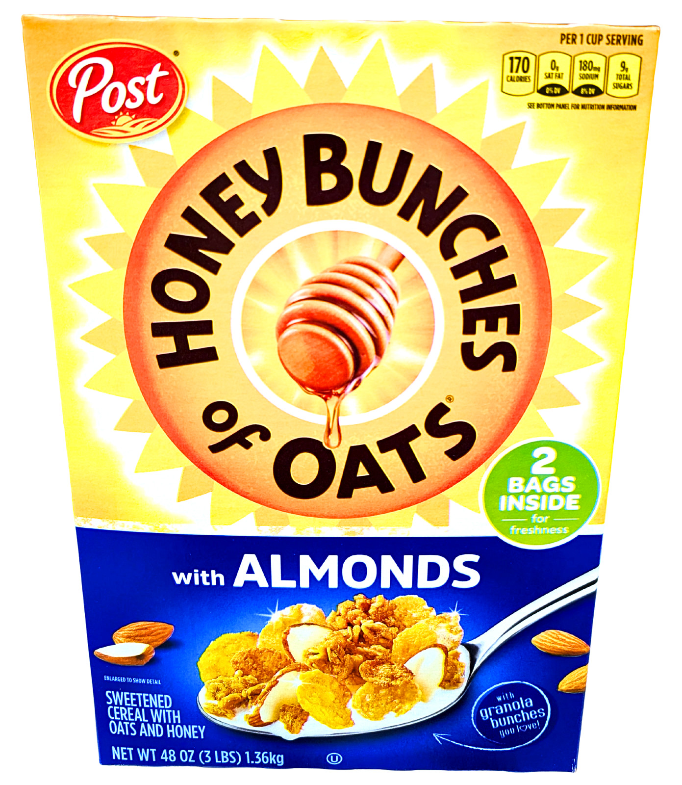 Post Honey Bunches of Oats with Crispy Almonds 48 Oz. EXP 07/2026