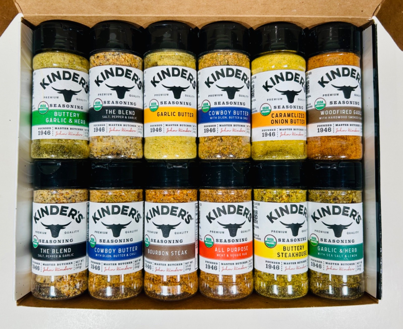 KINDER’S The Flavor Rack Signature 12 Bottle Seasoning Set, Organic/GF, 2027