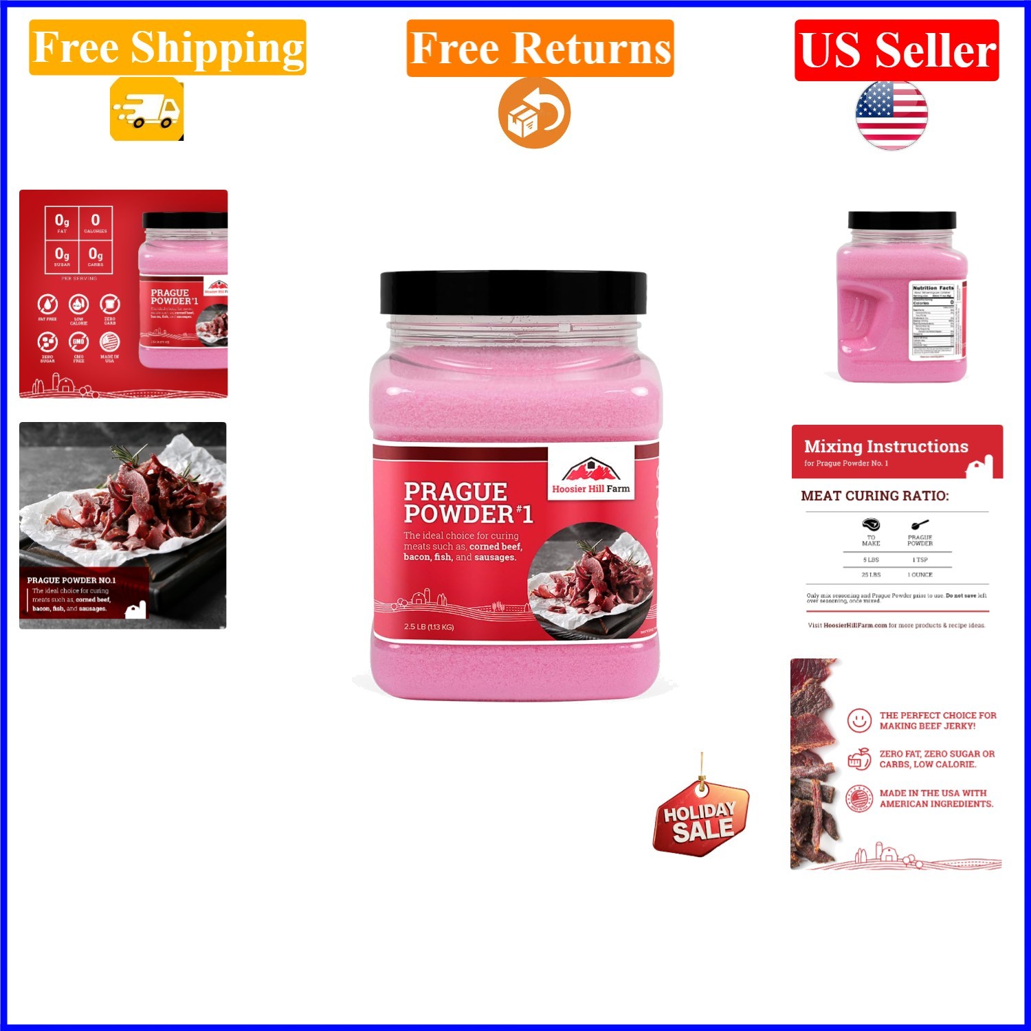 Prague Powder Pink Curing Salt 2.5LB for Meat Preservation and Curing