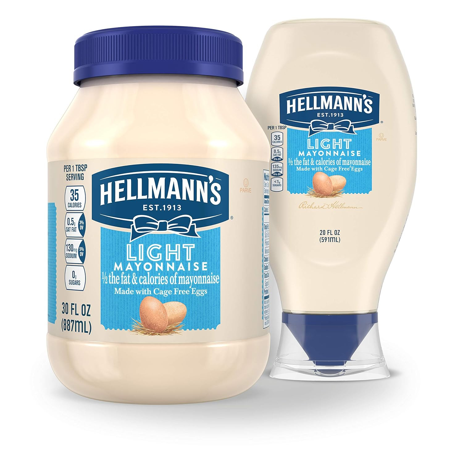 Light Mayonnaise Pack of 3 Light Mayo Squeeze Bottle for a Creamy Condiment for