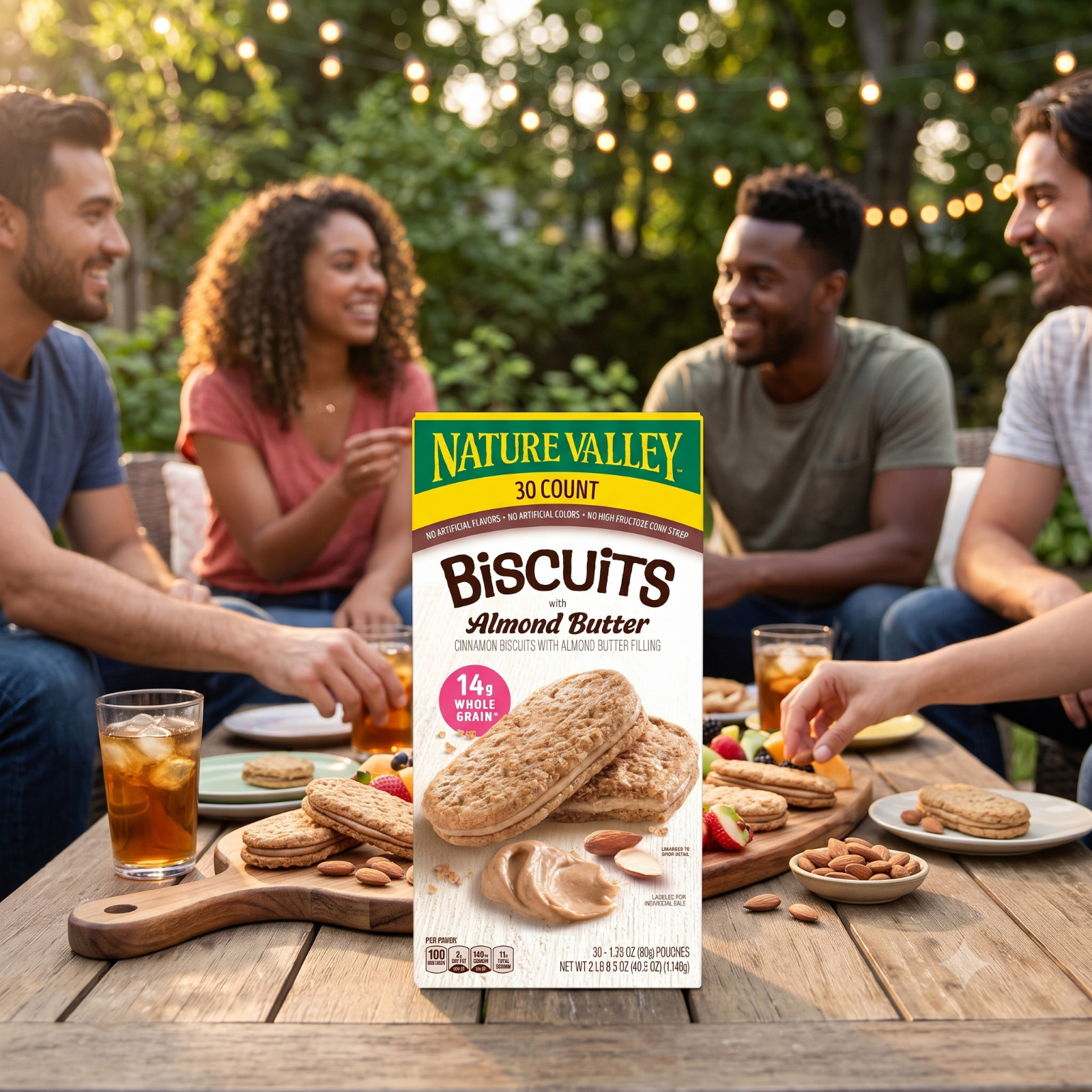 2 Pack Nature Valley Biscuits with Almond Butter, 1.35 oz, 30-count