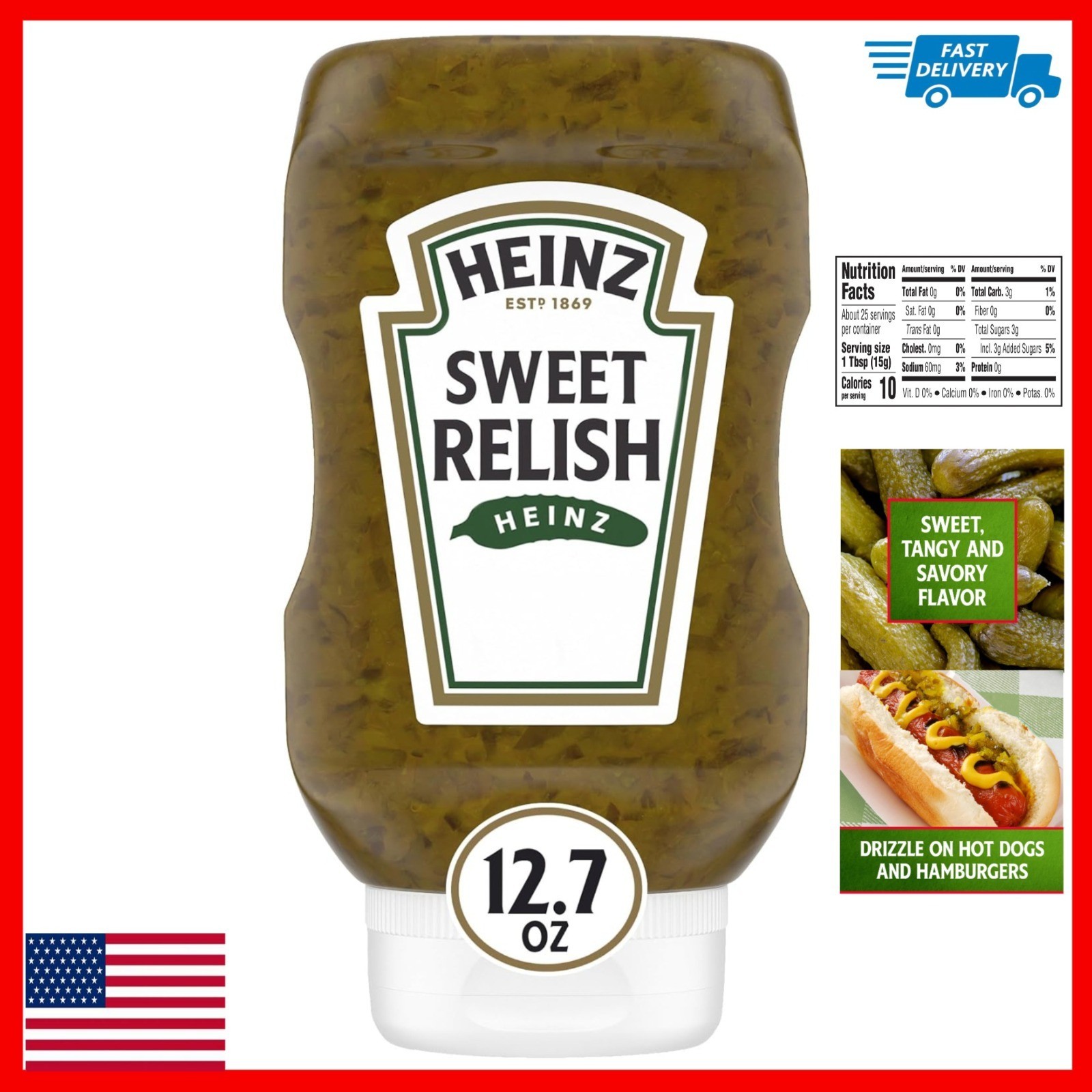 HEINZ Sweet Relish 12.7 fl oz Bottle – Kosher Condiment