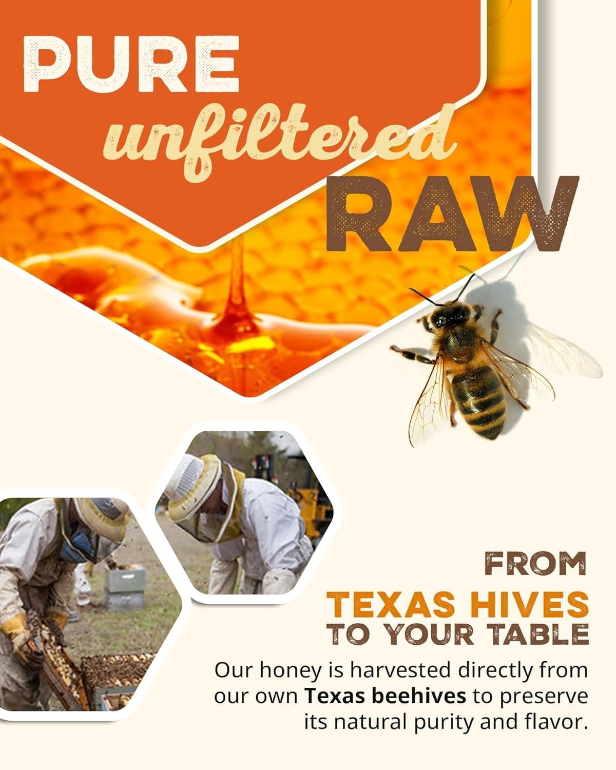 Amber Wildflower Raw Honey – 1 lb Kosher Certified Natural Sweetener