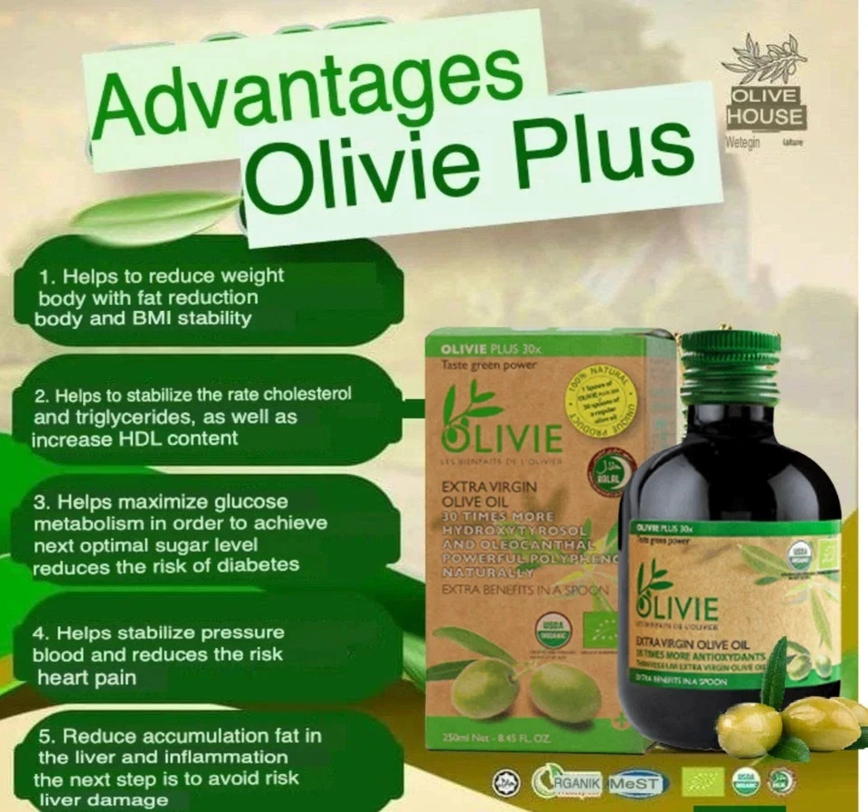 Olive House Olivie Plus 30x Extra Virgin Olive Oil Rich Antioxidant 250ML ( X 2)