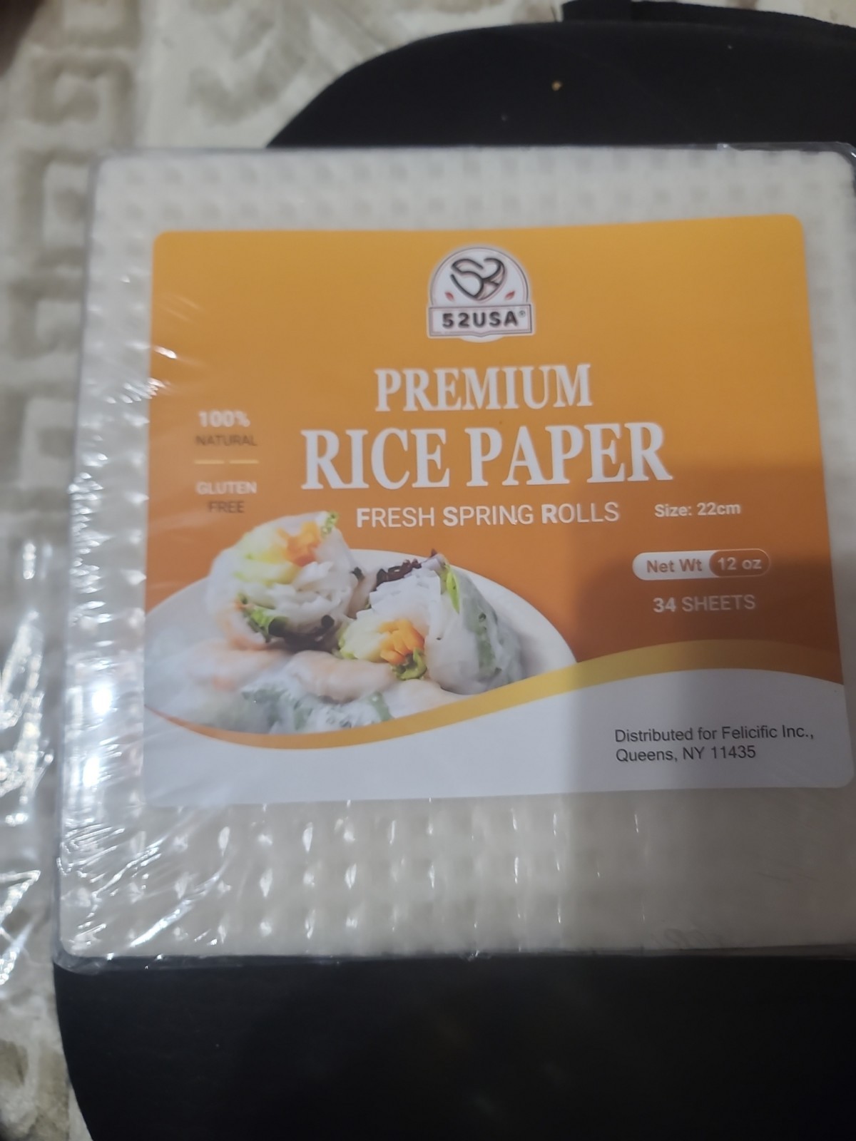 52USA Square Rice Paper, 1 Pack, Pack of 1 (34 Sheets), White Paper