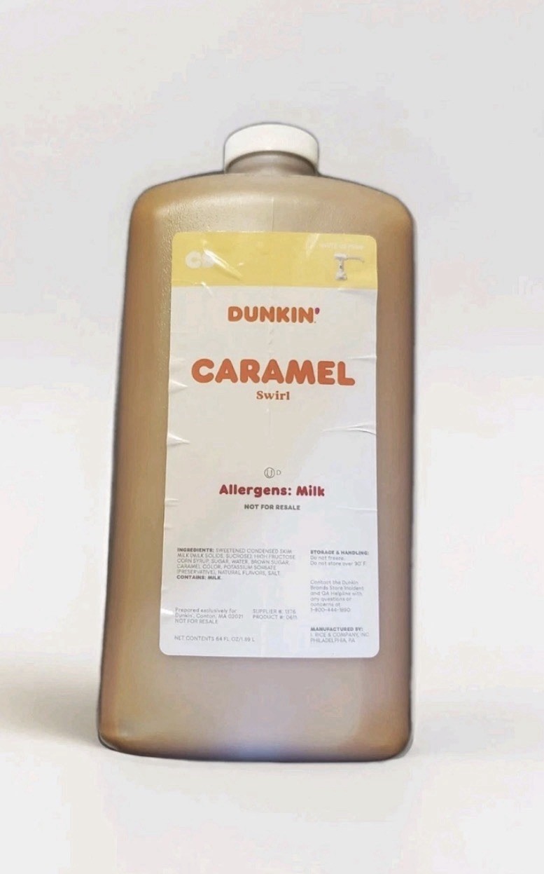 Dunkin Donuts Caramel Swirl Syrup with Pump, 64 oz