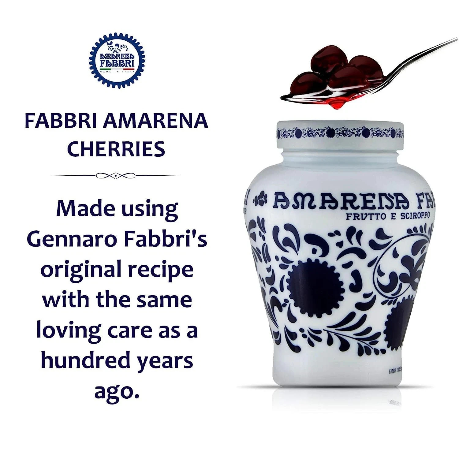 Fabbri Pitted Amarena Wild Cherries in Syrup Gluten Free Non-GMO Vegan 2lb 3.2oz