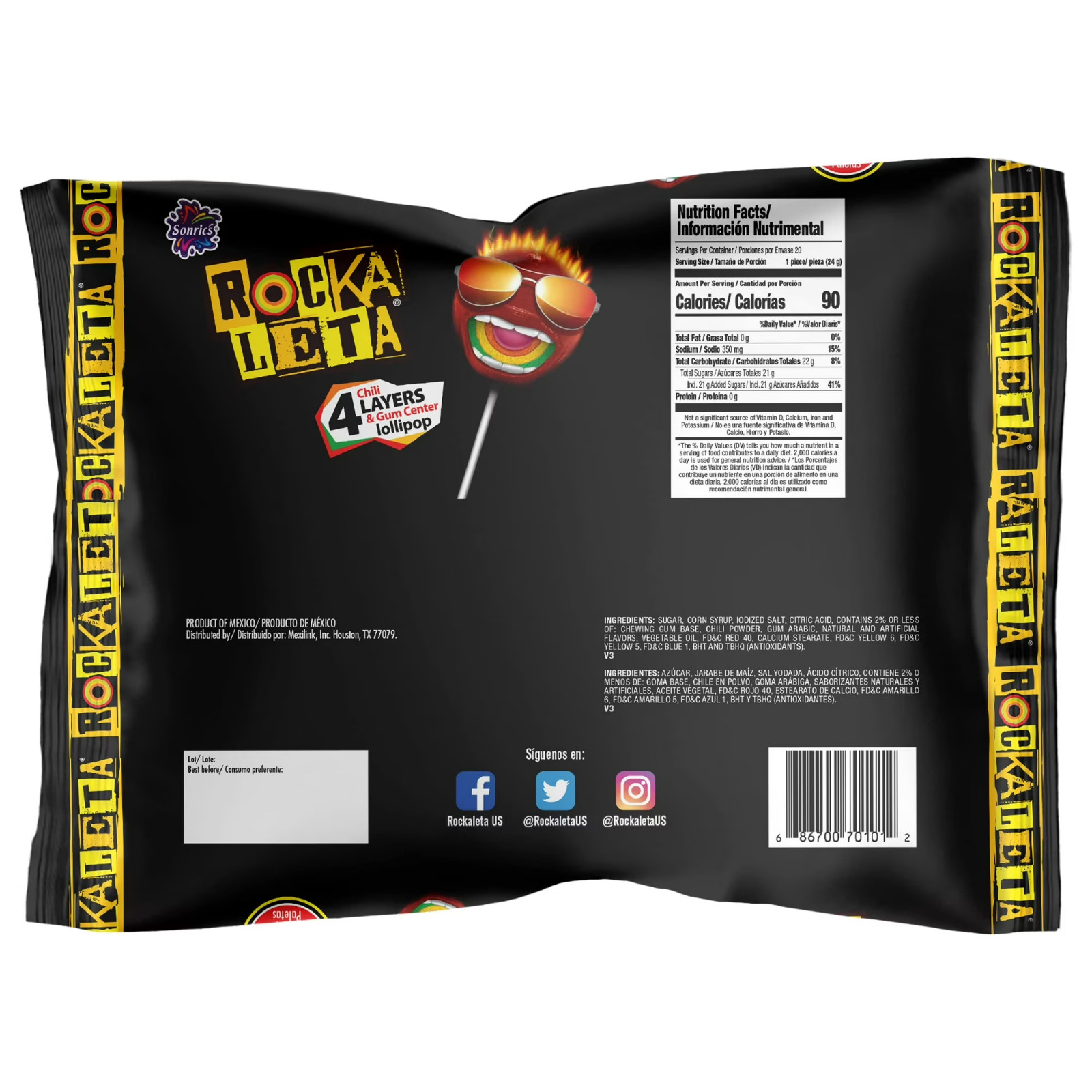 Sonric’s Rockaleta Lollipops, Mexican Lollipop with Bubble…..
