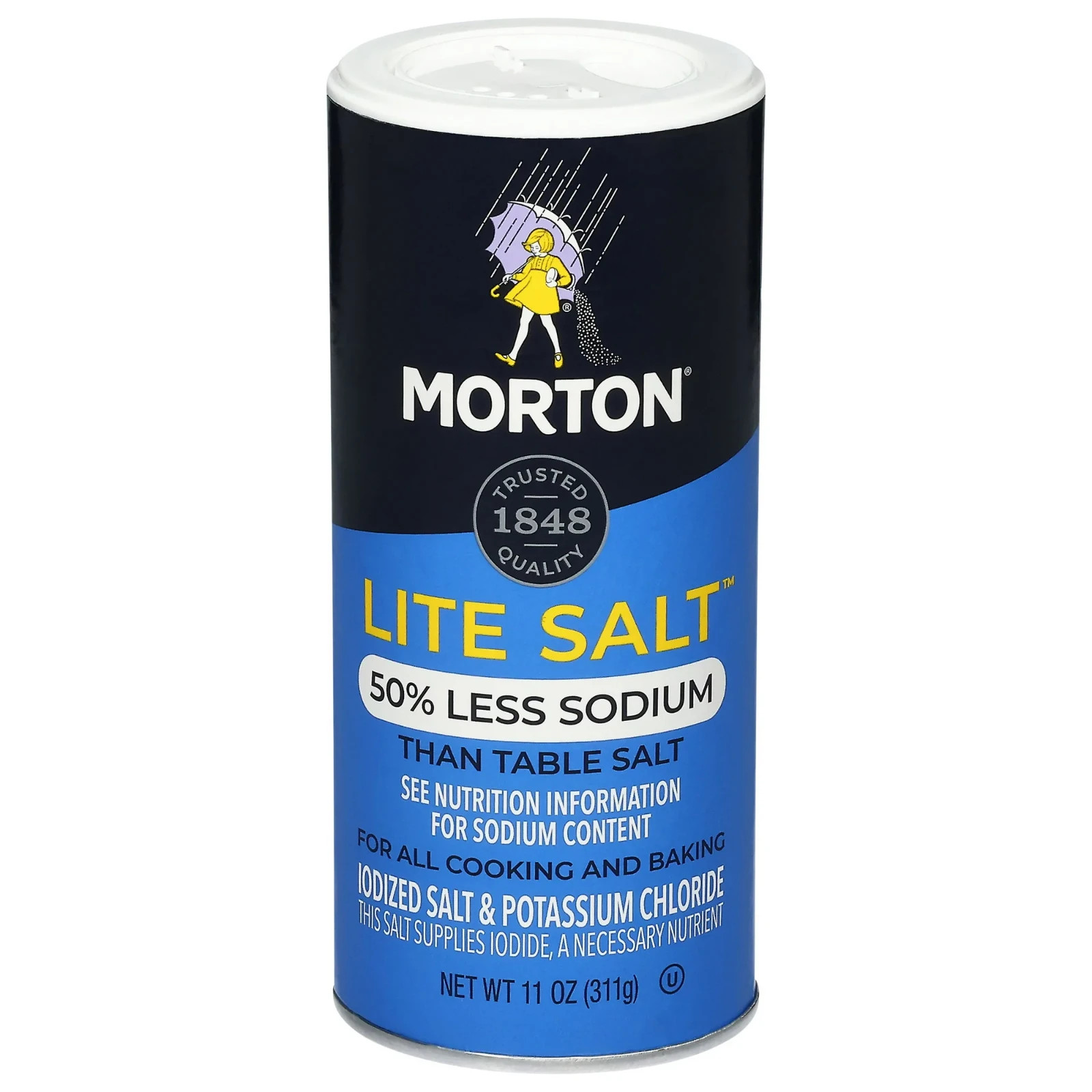 (3 pack) Morton® Lite Salt, Low Sodium Salt Alternative, 11 oz Canister