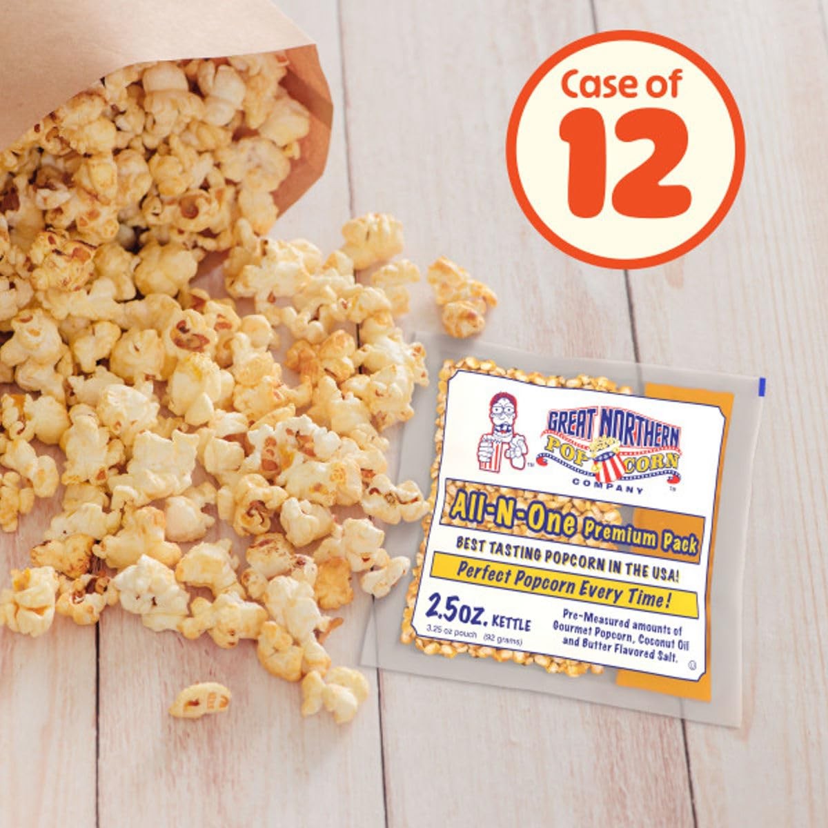 12 Count Movie Theater Popcorn Packs 2.5 oz All in One Kernel Oil Salt