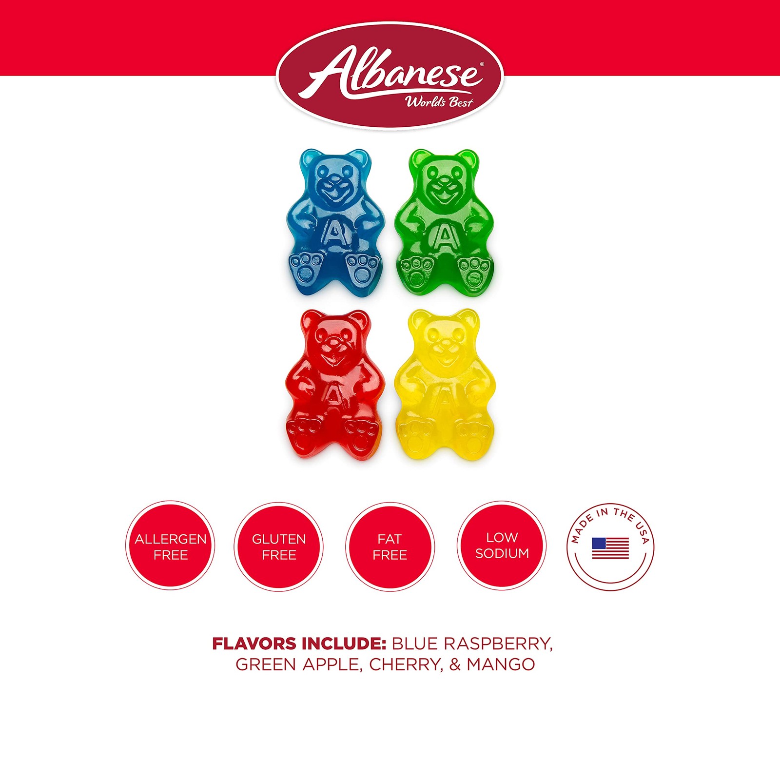 Albanese World’s Best 4 Flavor Gummi Papa Bears, 5lbs of Candy