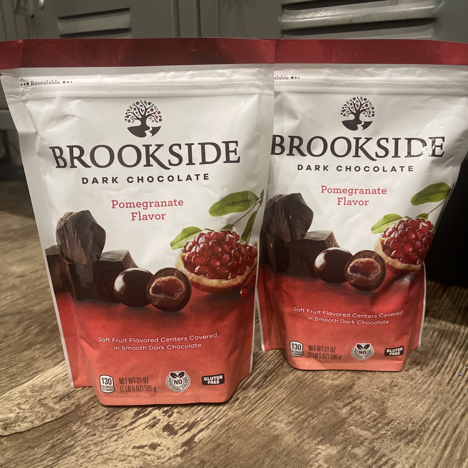 2 Packs Brookside Dark Chocolate Pomegranate 21 OZ Each Pack Gluten Free