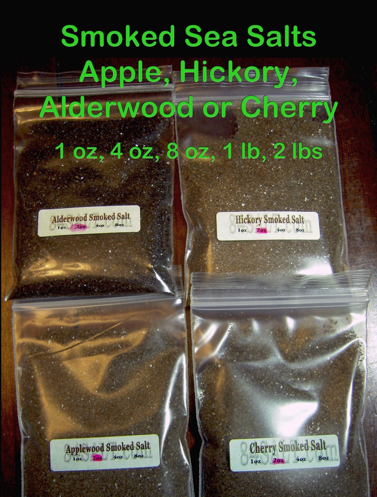 Cold Smoked Salt Hickory Applewood Alder or Cherry Fine Grain Kosher gourmet USA