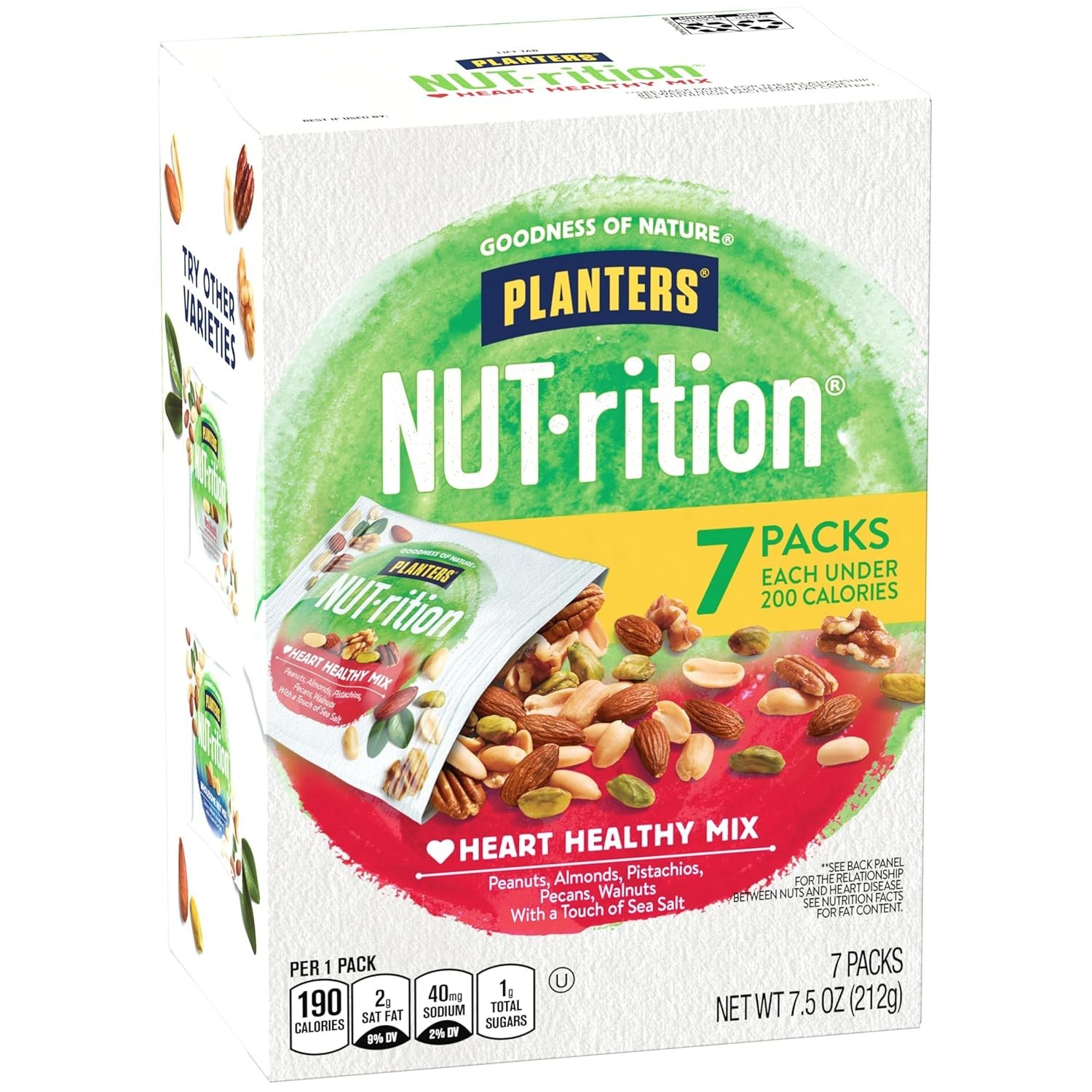 NUT-rition Heart Healthy Mix with Walnuts, 7.5 oz Box Contains 7 Individual P…