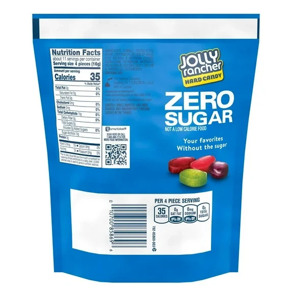 New Jolly Rancher Zero Sugar Assorted Fruit Flavored Hard Candy 6.1 oz Pack of 2