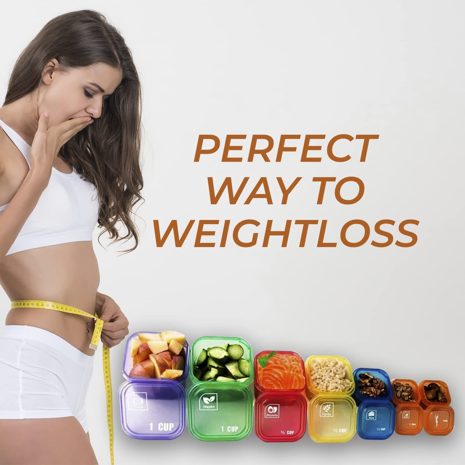 miaform Portion Control Container and Food Plan – 2 inches (L) x 6 (H)