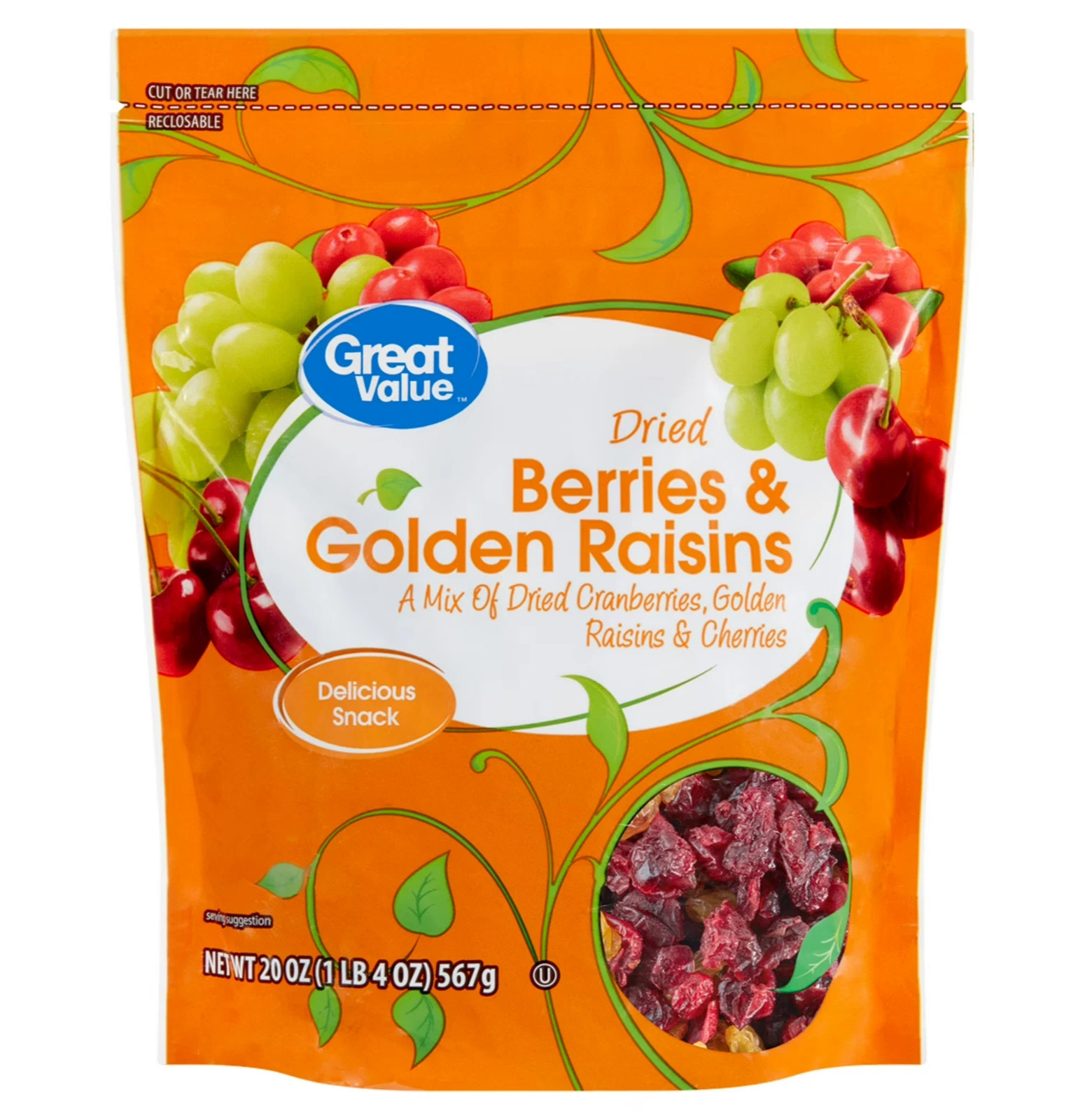 Great Value Dried Berries & Golden Raisins, 20 oz