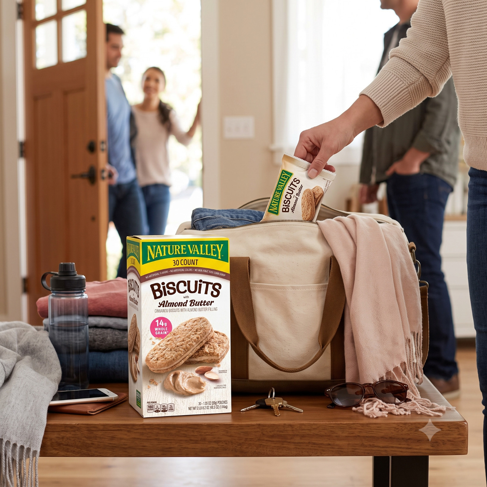 2 Pack Nature Valley Biscuits with Almond Butter, 1.35 oz, 30-count