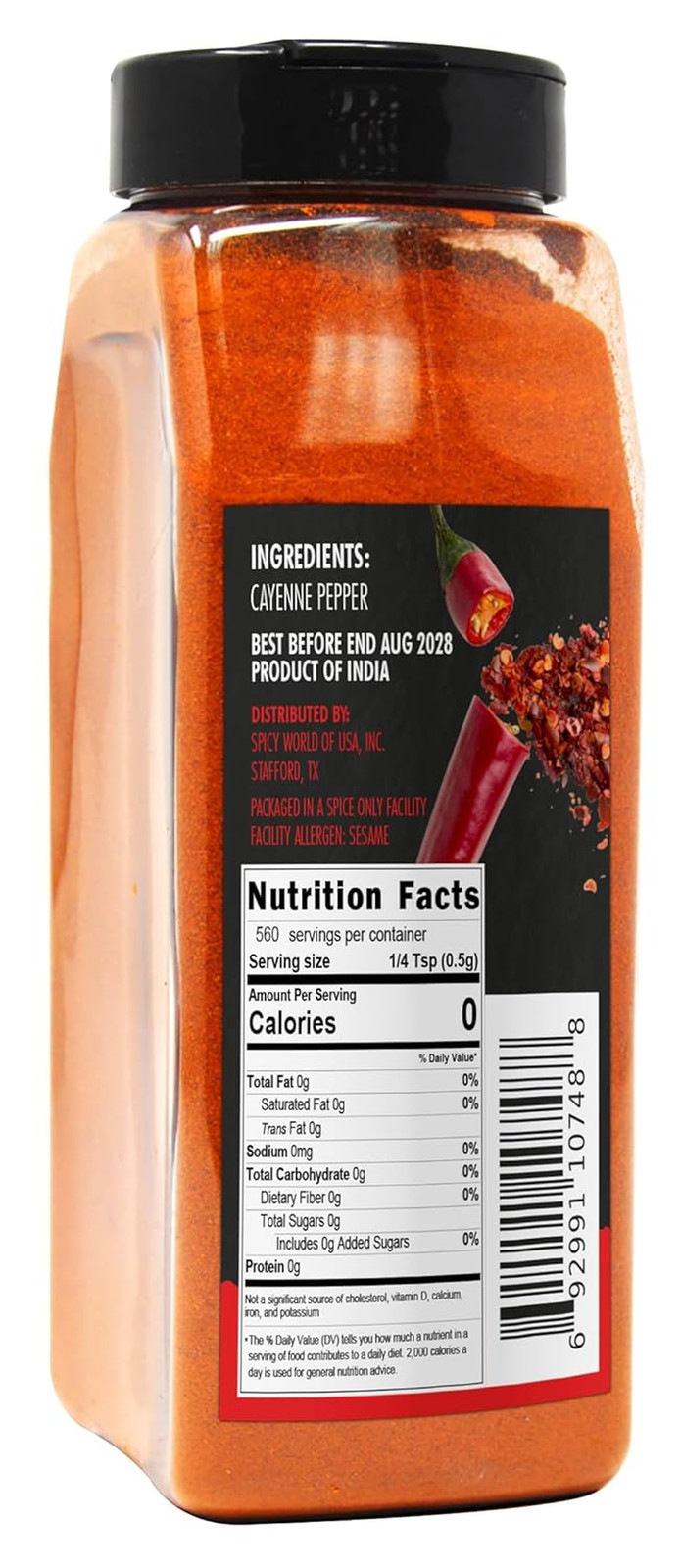 Cayenne Pepper Powder 16oz – 50,000 SHU, Gluten-Free, Natural Pest Control