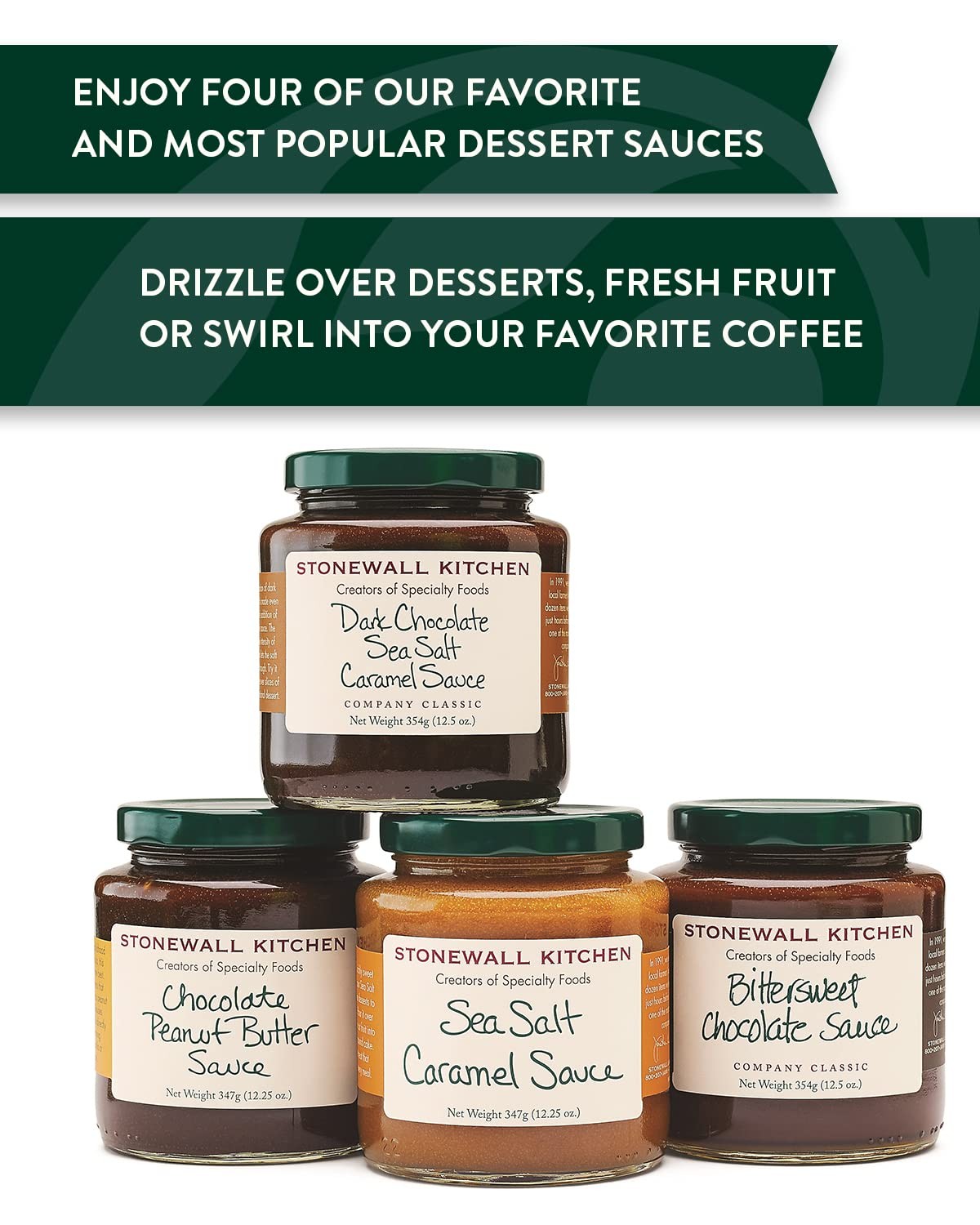 Stonewall Kitchen 4 Piece Chocolate Dessert Topping Collection Hostess Gift
