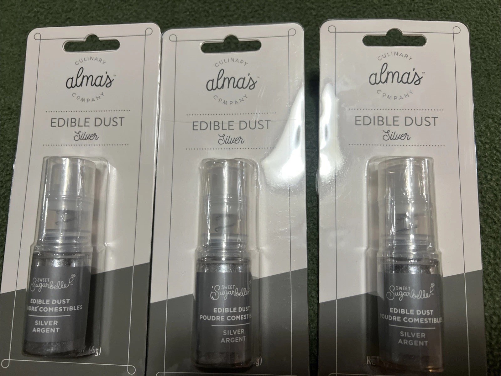 Alma’s Edible Dust Silver Argent 0.14 Lot Of 3 Free Shipping New