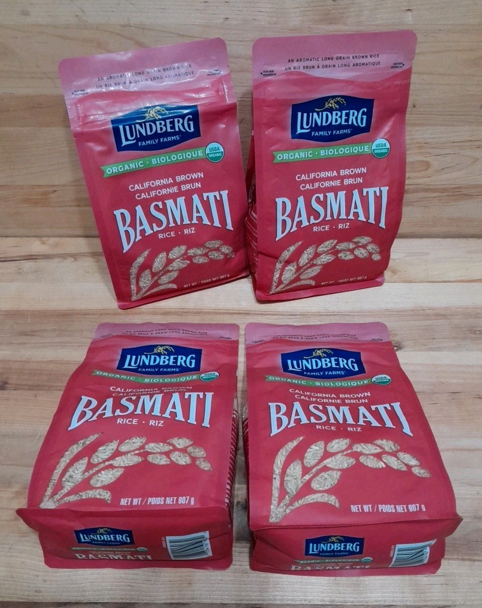 4BAGS: LUNDBERG ORGANIC BASMATI Long Grain Brown Rice NO:gluten/gmo kosher 2LBS