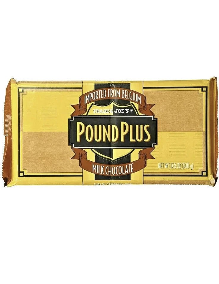 TRADER JOE’S Pound Plus Belgium Milk Chocolate Bar 1 HUGE PACK EACH 17.6 Oz
