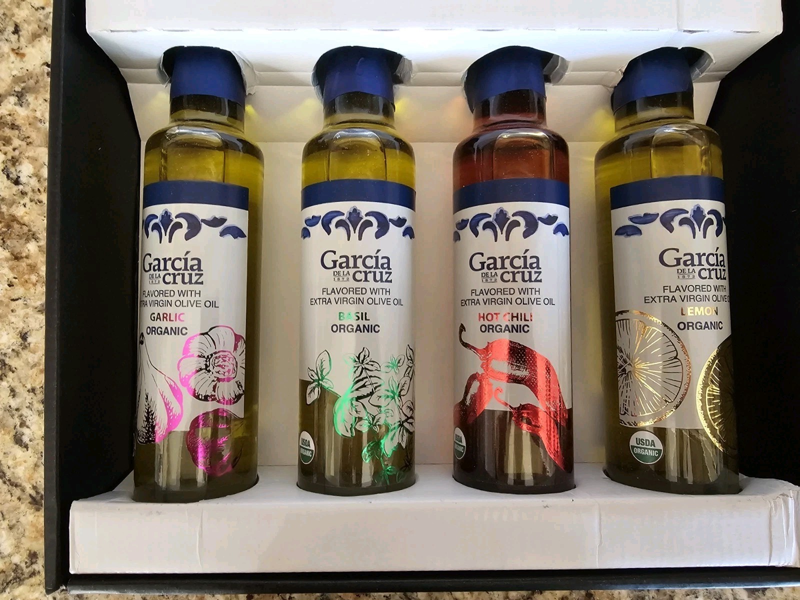 NEW Organic Garcia De La Cruz Flavored Extra Virgin Olive Oil Gift Set 9/2026exp