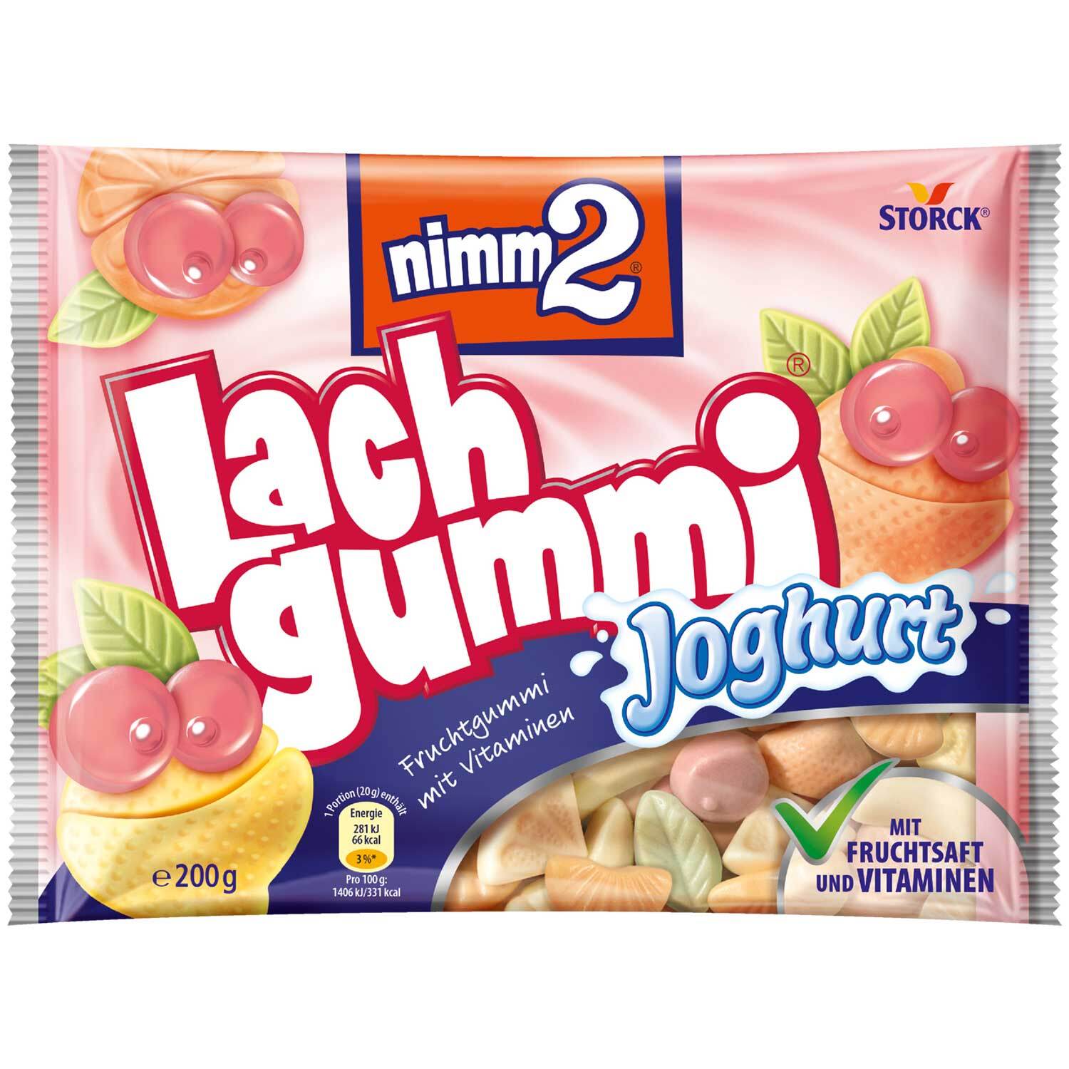 2 x 200g Bags Storck nimm 2 Lachgummi Fruit yoghurt Gummi Candy New