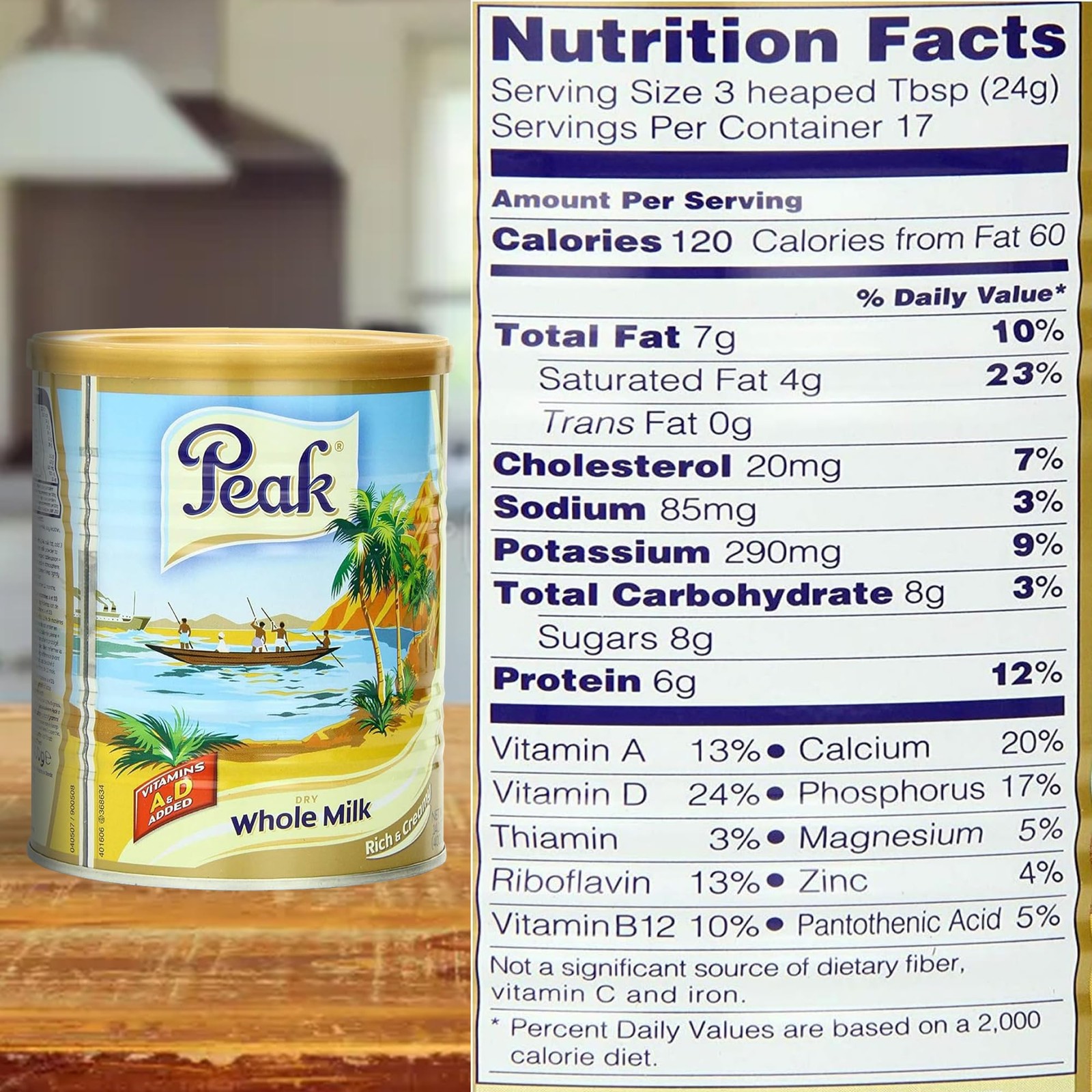 Peak Instant Full-Cream Dry Whole Milk Powder, 14.1 Ounce (Pack of 1)