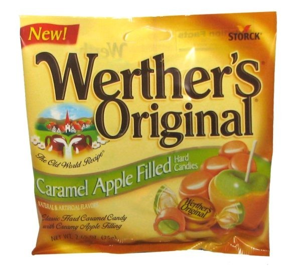 LOT OF 12 – Werther’s Original CARAMEL APPLE FILLED Hard Candy Candies 2.65oz