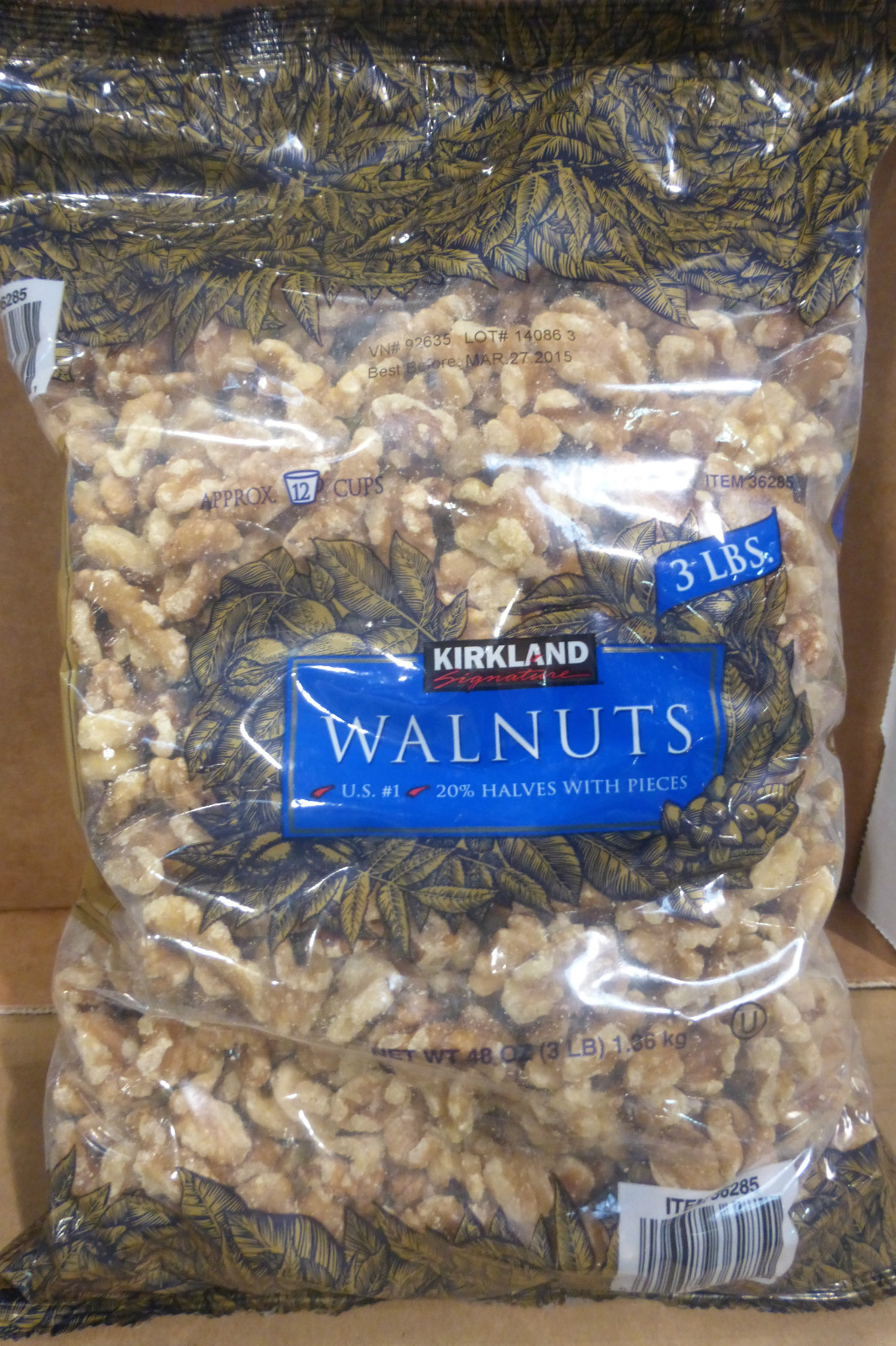 3 POUNDS KIRKLAND RAW and SHELLED PREMIUM WALNUTS (48oz.), Bulk ~