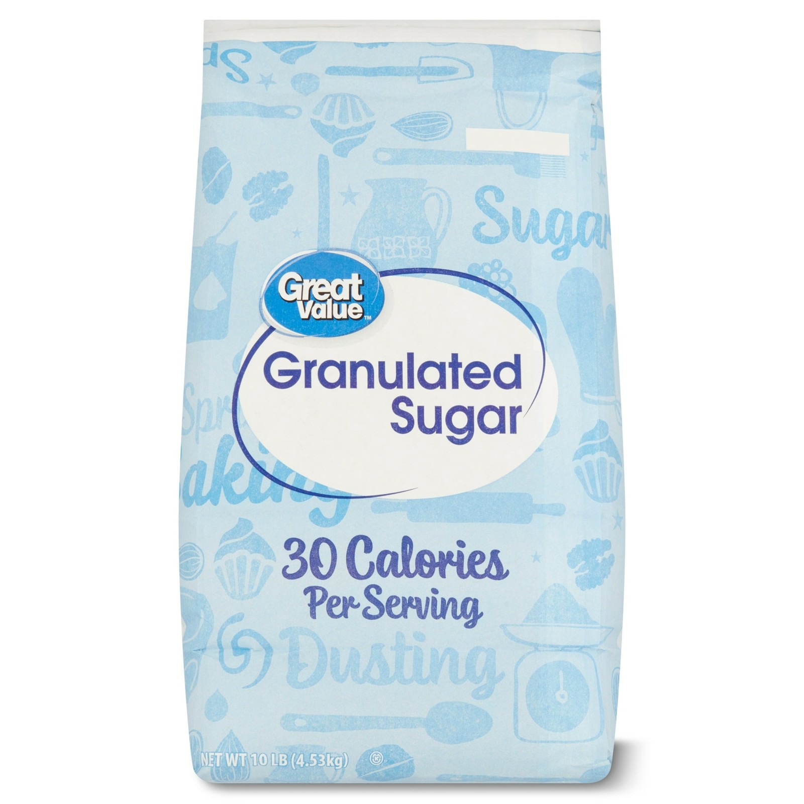 Great Value Pure Granulated Sugar, 10lb,New (2 Pack)