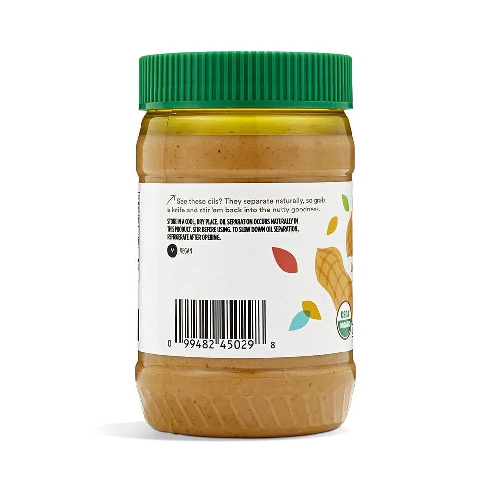 365 by Whole Foods Market, Organic Creamy Peanut Butter No Salt Added, 16 Ounce