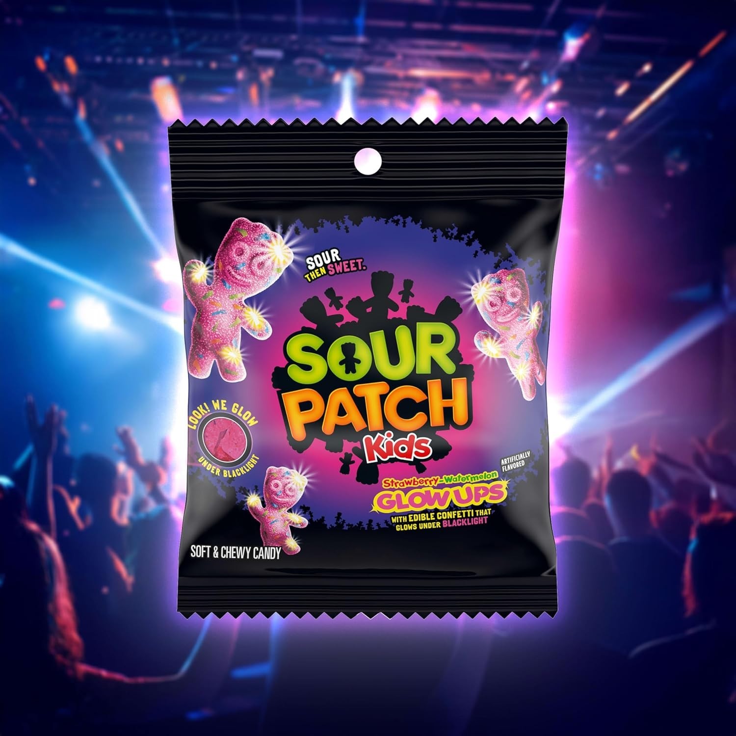 12x Bags Sour Patch Glow Ups Strawberry-Watermelon Soft & Chewy Candy – 3.08oz