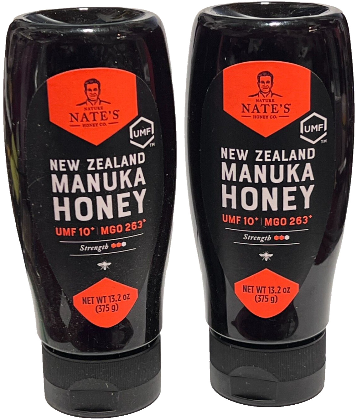 ManukaHoney 2X Nate’s Raw New Zealand MGO 263+ UMF Certified 10+ 13.2 oz Squeeze