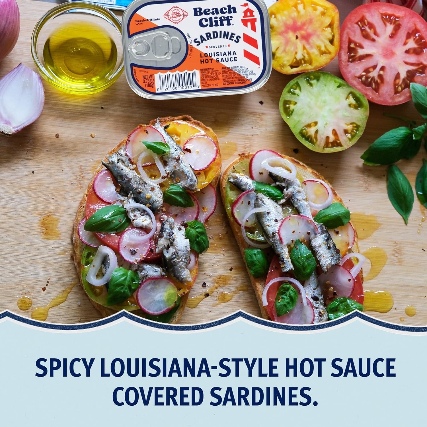 Beach Cliff Wild Caught Sardines in Louisiana Hot 3.75 Ounce (Pack of 12)