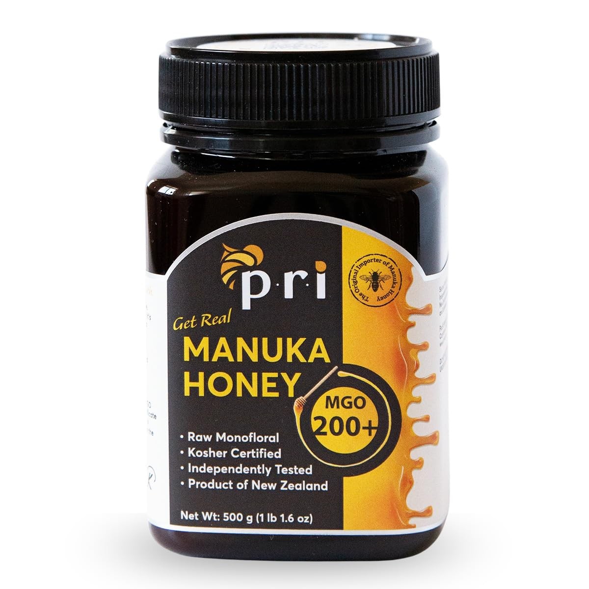 P.R.I Manuka Honey MGO 200+, Monofloral Raw New Zealand Cool‐Processed & 100%
