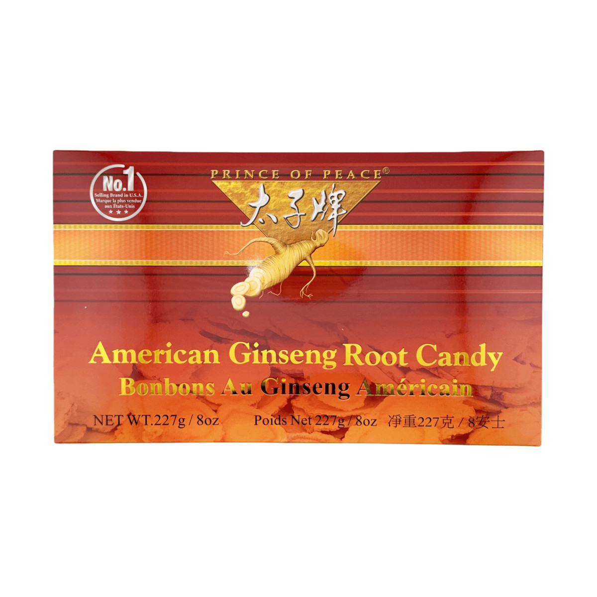 2 Packs American Ginseng Root Candy 8oz-Gift Box