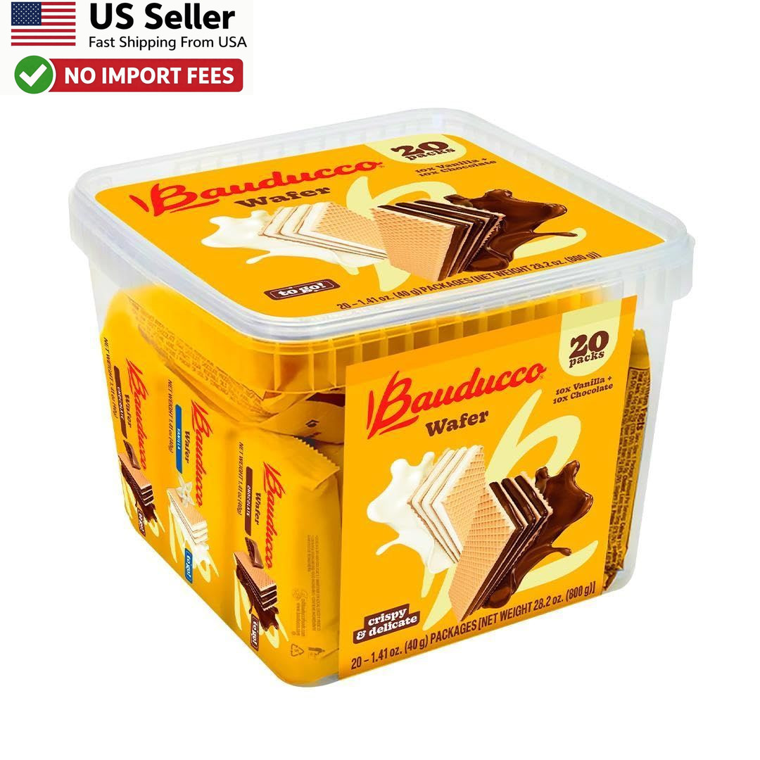Bauducco Chocolate Vanilla Wafer Cookies 20 Pack 28.2oz Cream Layers FROM USA