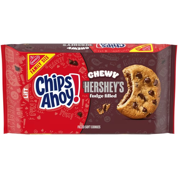Chips Ahoy Chewy Cookies Hershey’s Fudge Filled 14.85 oz Family Size,Free Ship..
