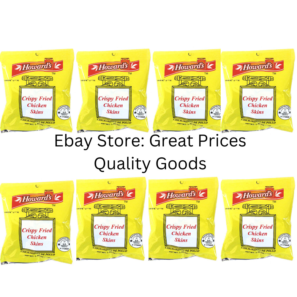 Howards Crispy Fried Chicken Skins – Chicharrones de Pollo, 1.5oz, Pack of 8