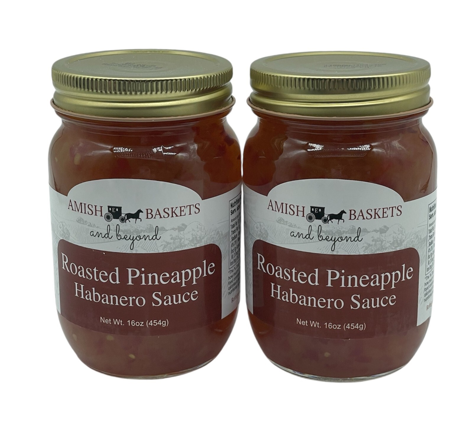 Amish Roasted Pineapple Habanero Sauce Non GMO Vegan Natural – 16 oz – 2 Jars