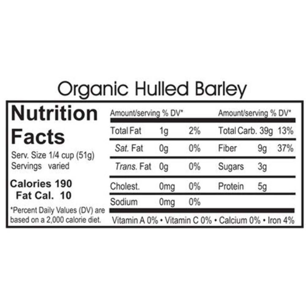 Hulled Barley | 5 lb. Bag | Organic | Kosher | Nutty Flavor | Add To Soups and S